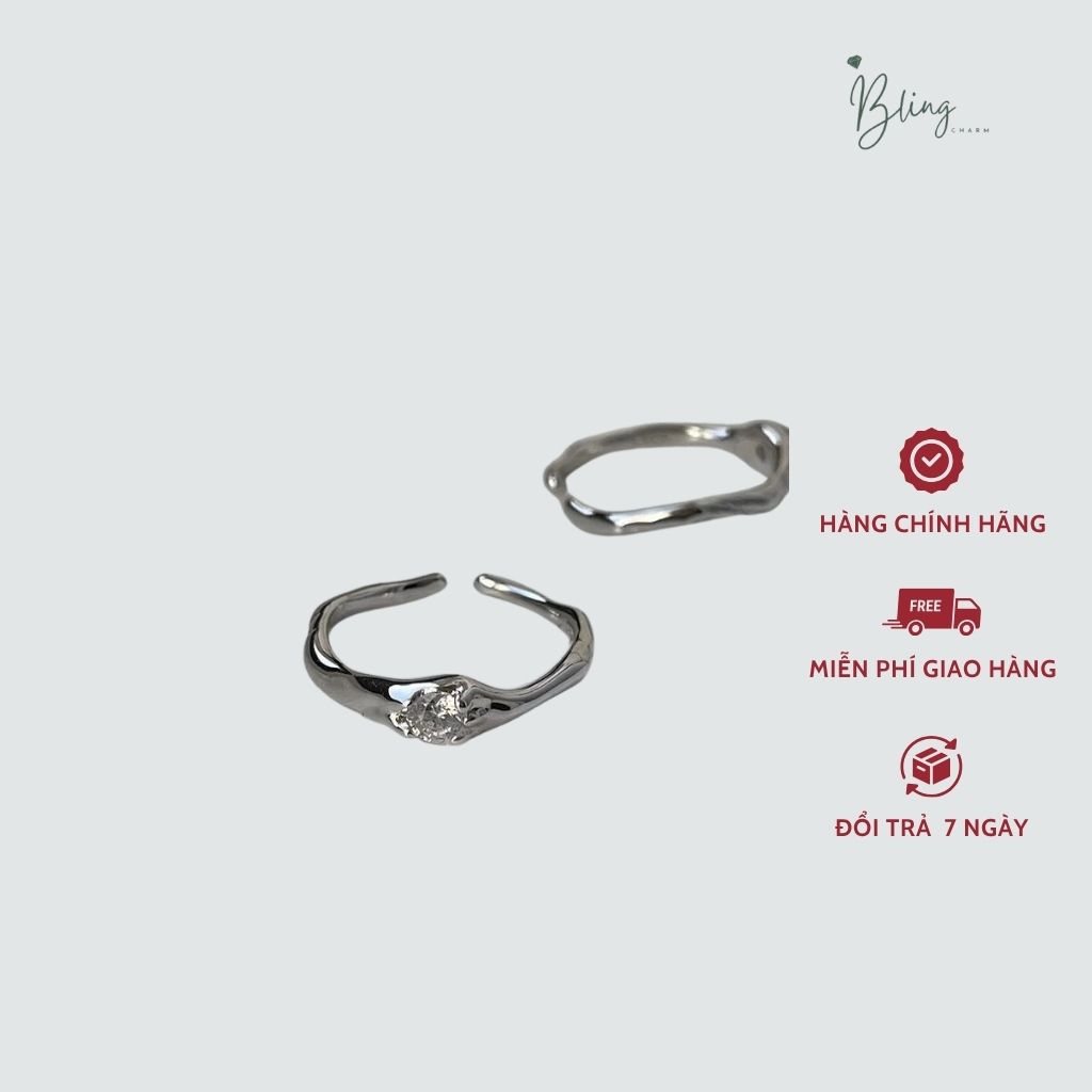 Nhẫn đơn giản đính đá phong cách hàn quốc
