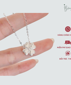 Dây chuyền bạc nữ cao cấp mặt 4 lá may mắn sang trọng