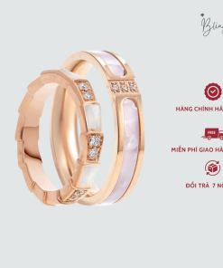 Set nhẫn cặp đôi BLING CHARM Inlaid Rose Gold Ring CDE8047RG & CDE8021RG