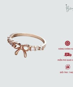 Nhẫn nơ hợp kim đính đá thanh lịch và nữ tính