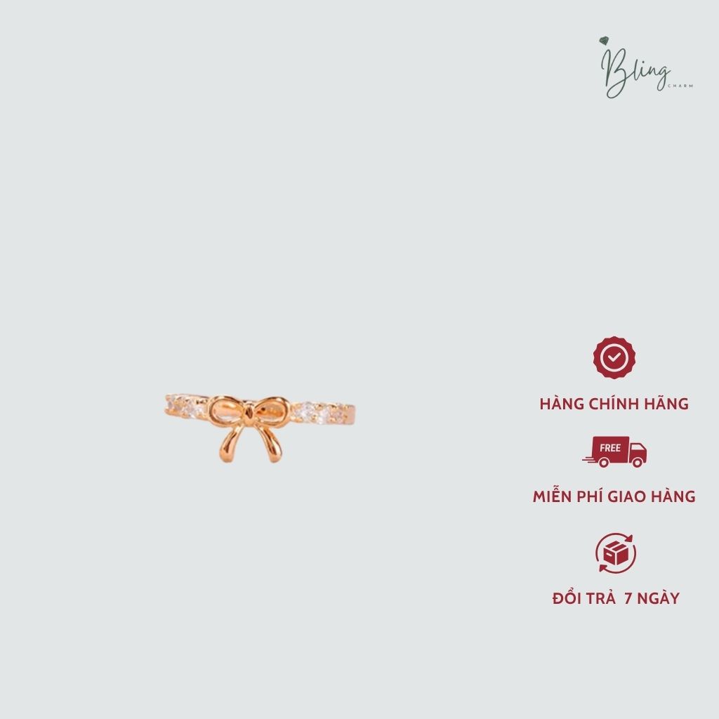 Nhẫn nơ hợp kim đính đá thanh lịch và nữ tính - Ảnh 3