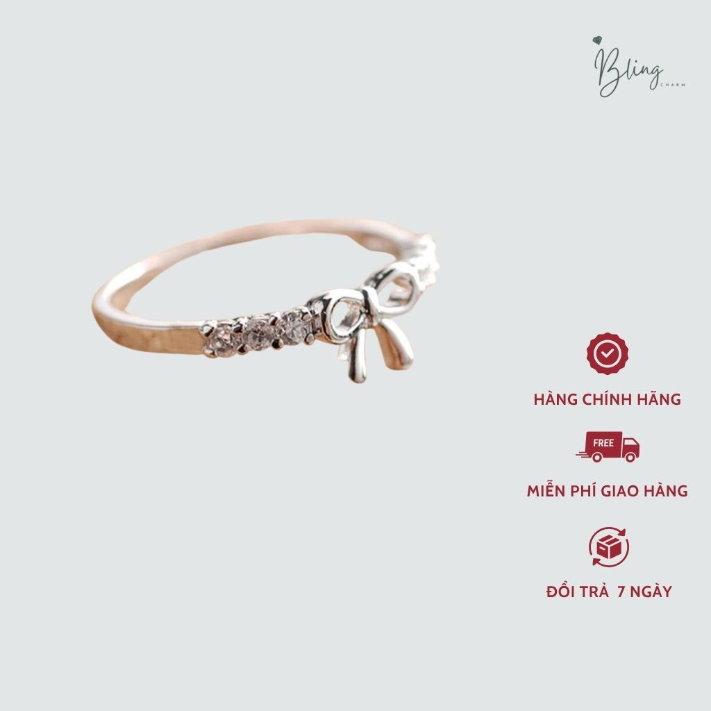 Nhẫn nơ hợp kim đính đá thanh lịch và nữ tính - Ảnh 4