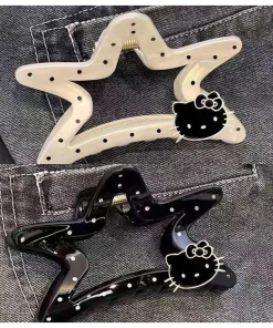 Kẹp Tóc Y2K Kitty Dễ Thương Họa Tiết Chấm Bi